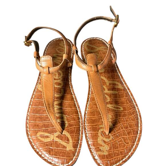 Sam Edelman Shoes - Sam Edelman Gigi Croc-Embossed Leather Thong Sandals Size 8M